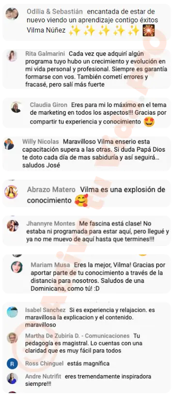 1 opiniones de alumnos de IAN curso de Vilma Nuñez