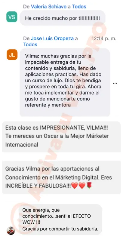 3 opiniones de alumnos de IAN curso de Vilma Nuñez textimonios y opiniones de los alumnos de IAN del curso de Vilma Nuñez