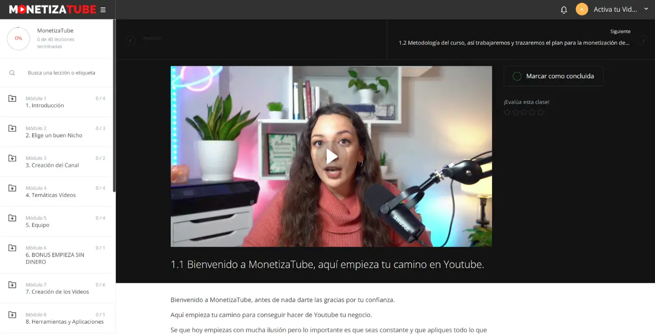 opiniones del curso monetizatube de mari fuentes para youtube plataforma del curso monetizatube actualizado