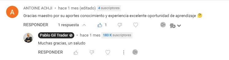 comentarios de alumnos del MÁSTER DE INVERSIÓN Y TRADING EN MERCADOS DE PABLO GIL